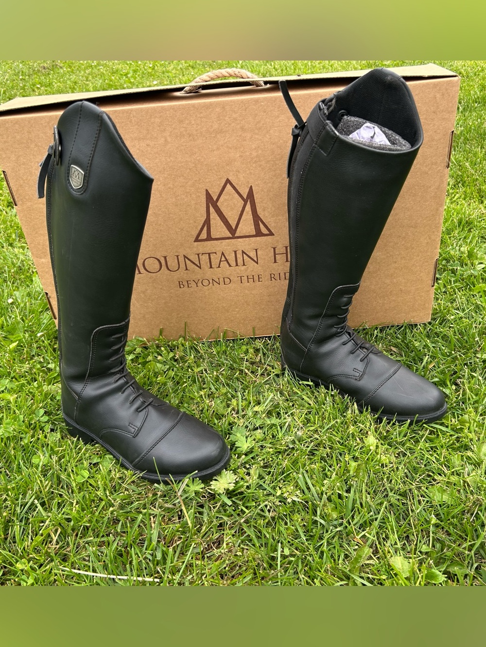Kids Mountain Horse Tall Riding Boots - Black